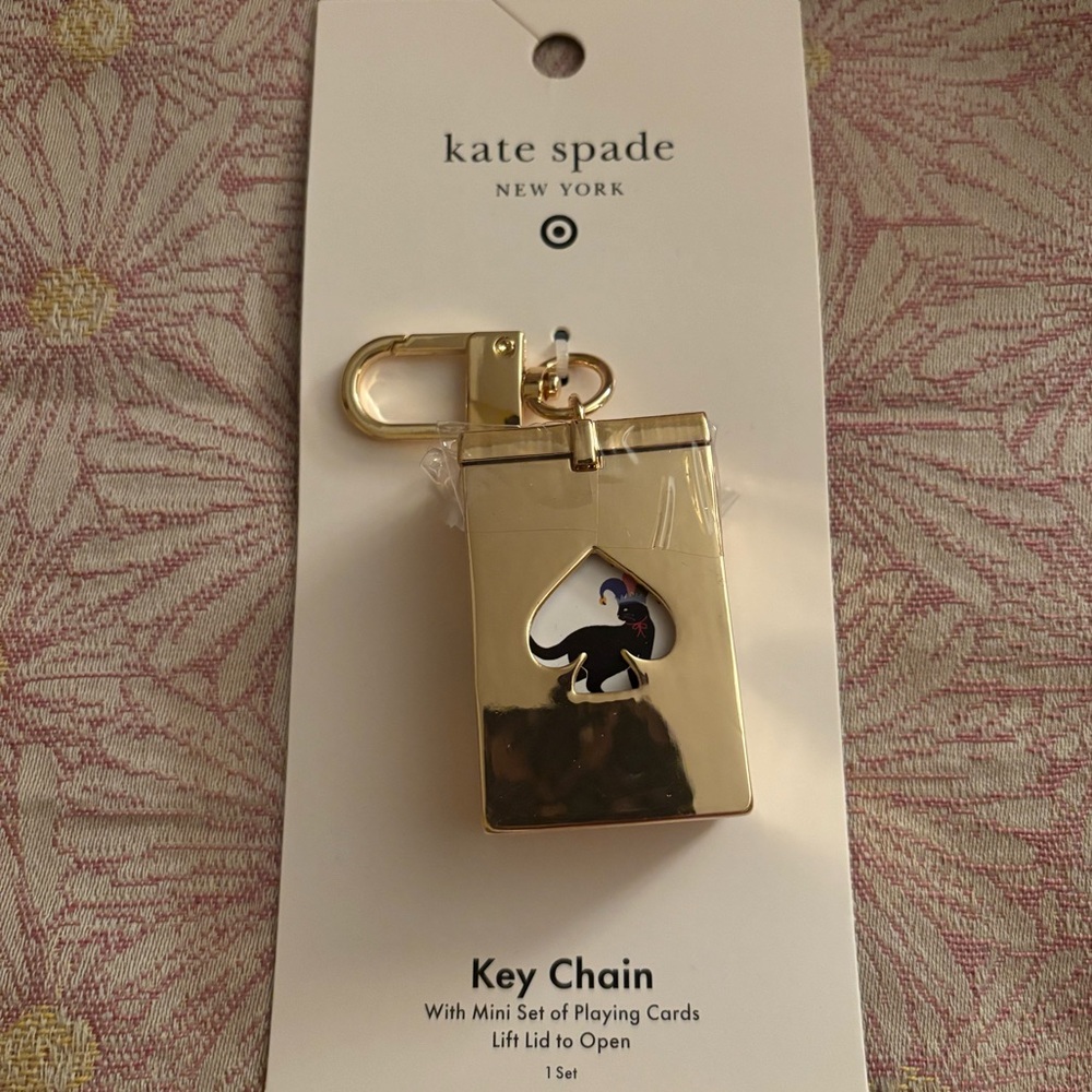 Kate Spade x Target Mini Deck of Cards Bag Charm. Gold